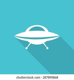 ufo flat icon with long shadow.