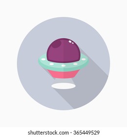 UFO flat  icon with long shadow,eps10,