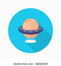 UFO flat  icon with long shadow,eps10,