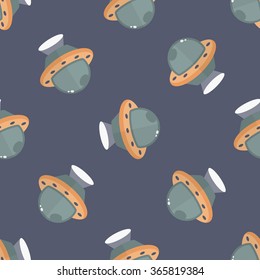 UFO flat icon, seamless pattern background