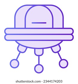 UFO flat icon. Space aliens violet icons in trendy flat style. Spaceship gradient style design, designed for web and app. Eps 10