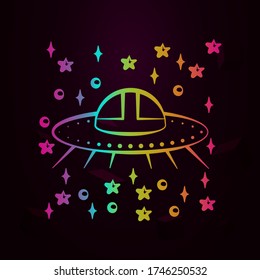 Ufo flaying saucer nolan icon Simple thin line, outline vector of space icons for ui and ux, website or mobile application