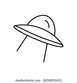 Ícone de Linha de Espaçonave Alienígena Voadora UFO