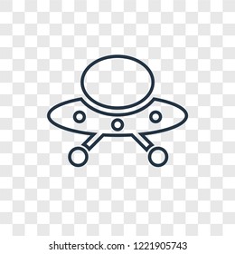 UFO Flying concept vector linear icon isolated on transparent background, UFO Flying concept transparency concept in outline style