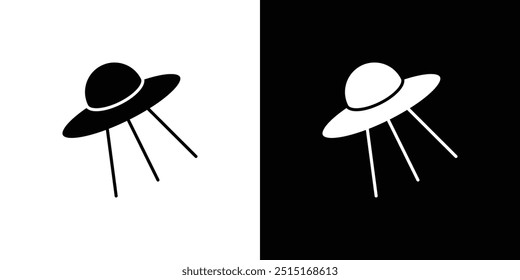 ufo flying icon Outline sign symbol set