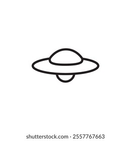 ufo flying icon Outline vector for web ui