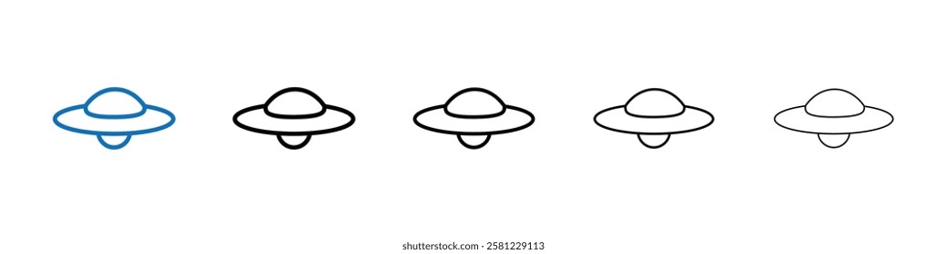 ufo flying icon Outline vector logo for web ui