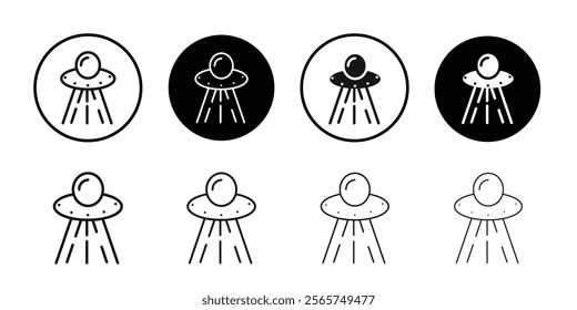 ufo flying icon Simple thin outline