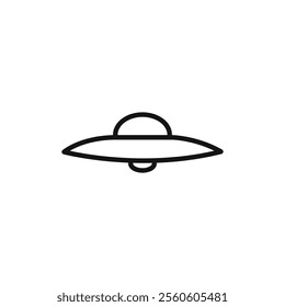 ufo flying icon vector line logo art