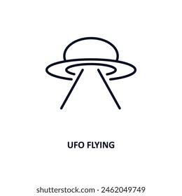 ufo flying outline icon.  Thin line icon from astronomy collection. Editable vector isolated on white background