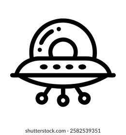 UFO flying saucer alien spacecraft isolated illustration