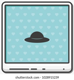 UFO flying saucer flat vector icon.