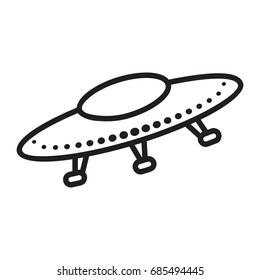 UFO Flying Saucer Icon Alien spaceship  Flying in the sky