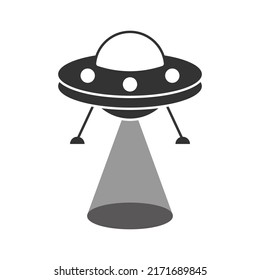 UFO flying saucer icon isolated on white background. Alien flying machine icon. Vector illustration.