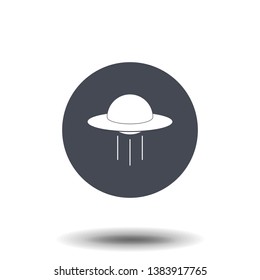 UFO Flying Saucer Icon. Modern simple icon style for graphic and web design, logo. EPS10