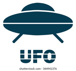 UFO Flying Saucer Icon, Vector Illustration. 