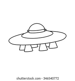 UFO Flying Saucer Icon.  Vector Illustration.