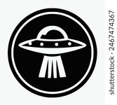 UFO Flying saucer logo vector illustration icon isolated on background