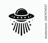 UFO Flying saucer logo vector illustration icon isolated on background