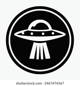 UFO Flying saucer logo vector illustration icon isolated on background