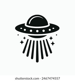 UFO Flying saucer logo vector illustration icon isolated on background