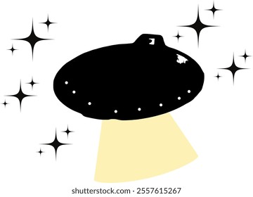 UFO flying saucer simple vector