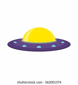 UFO and Flying Saucer, Spaceship on white background