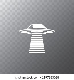 Ufo flying saucer vector icon isolated on transparent background. Ufo logo design template