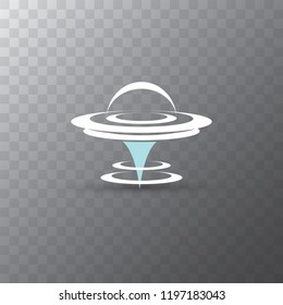Ufo flying saucer vector icon isolated on transparent background. Ufo logo design template