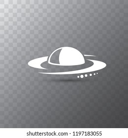 Ufo flying saucer vector icon isolated on transparent background. Ufo logo design template