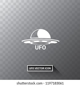 Ufo flying saucer vector icon isolated on transparent background. Ufo logo design template