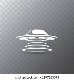 Ufo flying saucer vector icon isolated on transparent background. Ufo logo design template