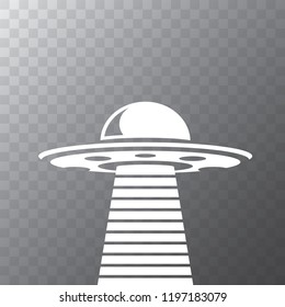 Ufo flying saucer vector icon isolated on transparent background. Ufo logo design template