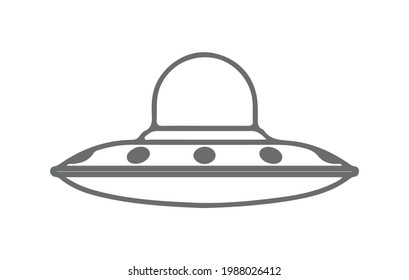 UFO flying saucer vector icon.