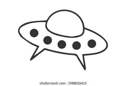 UFO flying saucer vector icon.