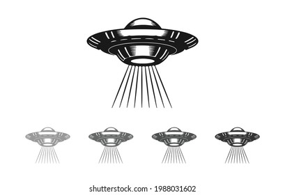 UFO flying saucer vector icon