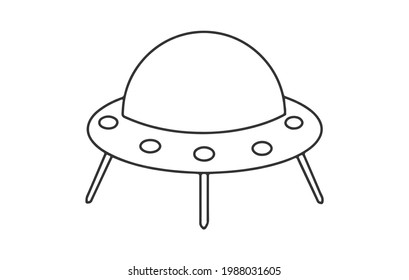 UFO flying saucer vector icon