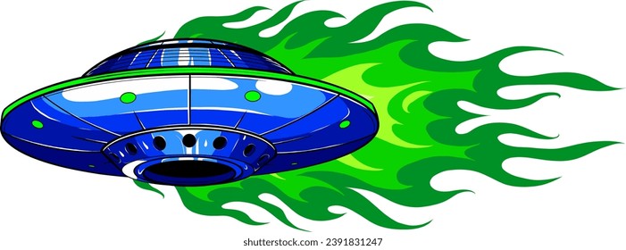 UFO, flying saucer vector icon.