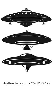 UFO Flying Saucer Vector Icon Alien Spaceship Illustration