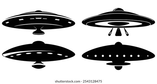 UFO Flying Saucer Vector Icon Alien Spaceship Illustration