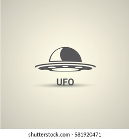 Ufo flying saucer vector icon isolated on background. Ufo logo design template