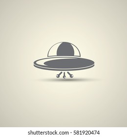 Ufo flying saucer vector icon isolated on background. Ufo logo design template