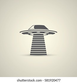 Ufo flying saucer vector icon isolated on background. Ufo logo design template