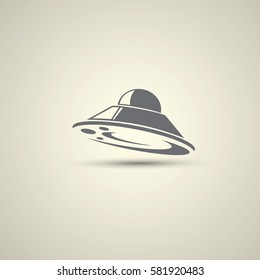 Ufo flying saucer vector icon isolated on background. Ufo logo design template
