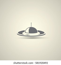 Ufo flying saucer vector icon isolated on background. Ufo logo design template