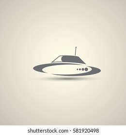 Ufo flying saucer vector icon isolated on background. Ufo logo design template