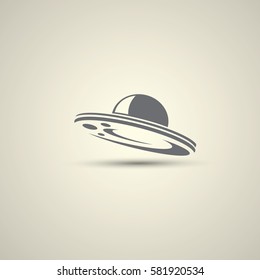 Ufo flying saucer vector icon isolated on background. Ufo logo design template
