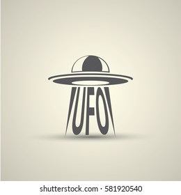 Ufo flying saucer vector icon isolated on background. Ufo logo design template