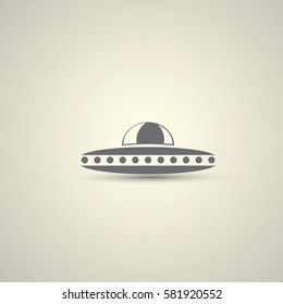 Ufo flying saucer vector icon isolated on background. Ufo logo design template