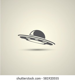 Ufo flying saucer vector icon isolated on background. Ufo logo design template